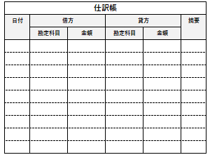 仕訳帳の例