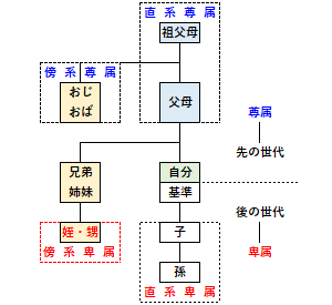 傍系卑属の例