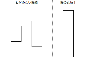 陽の丸坊主の例